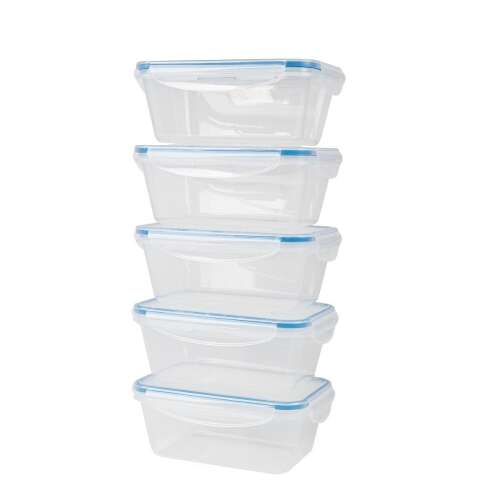 Classbach 5 piece food storage container set, 1000 ml each, BPA free, airtight, dishwasher safe, microwave and freezer safe