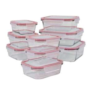 Classbach c-FHD4011g glass food storage container set with lids, various sizes, 1x1520 ml, 1x1040 ml, 2x680 ml, 2x520 ml, 2x410 ml, 1x370 ml - Food storage