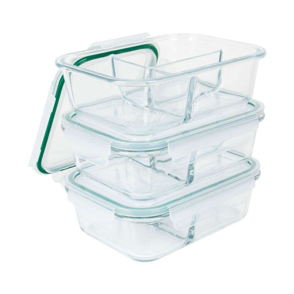 Classbach Üveg Ételtartó - 3x1000ml - 3 Rekeszes