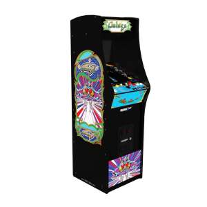 Arcade1Up Galaga Deluxe 14 игри аркаден шкаф, 155 cm височина, 17-инчов цветен дисплей, Wi-Fi класации, осветление на марка, регулируем обем, защита от преобръщане, истински контролери за игра - Конзола за игри