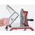 Graef H93 manual slicer, red, 0-15 mm slice thickness, close-up of blade and safety guard
