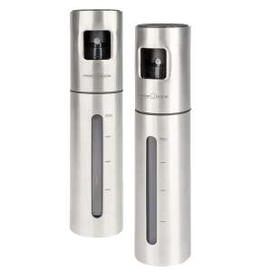 ProfiCook oil and vinegar spray dispenser set, 2 pieces, 100 ml capacity, stainless steel, easy to refill, easy to clean, with funnel - Oil & Vinegar Dispenser