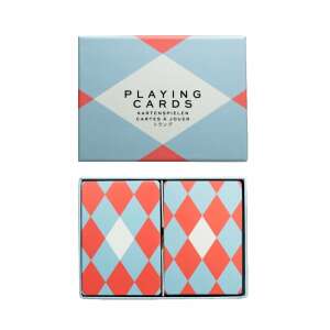Printworks Playing Cards in a blue and red geometric design, in a box - Printworks