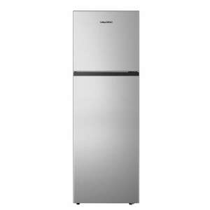 SanGiorgio refrigerator, stainless steel, front view - Top freezer refrigerator