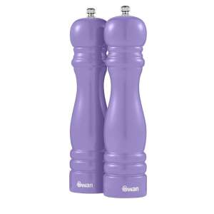 Swan Retro Salt and Pepper Grinder Set, 2 grinders, purple - Spice Rack