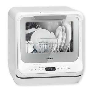 Bomann TSG5701 mini dishwasher with dishes inside, showing the interior - Bomann