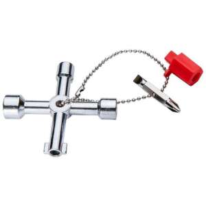 NEO 4+1 Multifunkciós Kulcs, 4 az 1-ben multifunkciós kulcs lánccal és csavarhúzóval - Dugókulcs