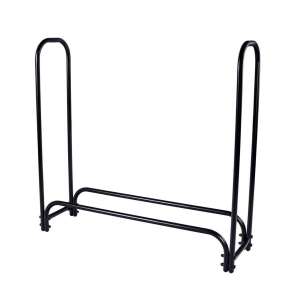 Firewood rack, black metal, 39x126x118 cm - Fireplace & Stove