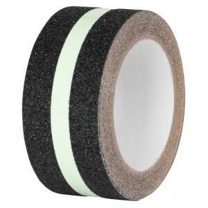 Strend Pro Anti-Slip Tape, 50mm x 5m, Black, with Phosphorescent Insert, Self-Adhesive, Extra Durable - Safety & Marking tape