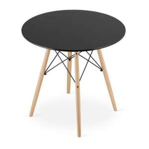Scandinavian Style Table, Artool, Round, MDF and Wood, Black, Nature, 80x72 cm