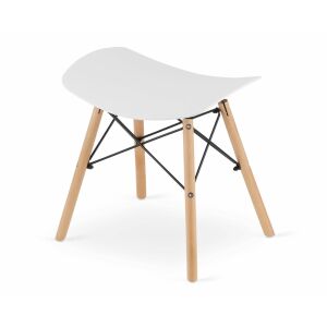 Artool Korfu Scandinavian Style Chair, Backless, PP, Wood, White, 47.5x36x46.5 cm