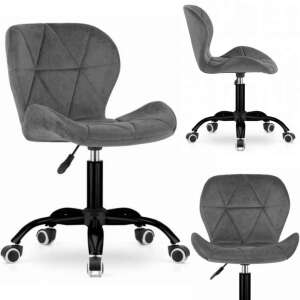 ModernHome dark gray velvet swivel chair with wide backrest - Office chair