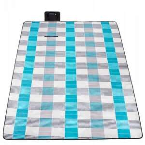 Springos checkered picnic blanket, blue and white, 200x240 cm - Picnic blanket