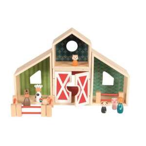 Egmont modular farm playset with wooden barn, fence, and 7 farm animal figures - Figure