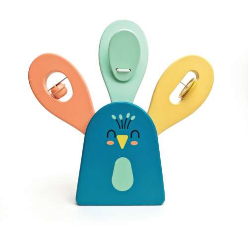 Svoora Peacock Wooden Rhythm Instrument Set, 4 musical instruments for kids, maracas, bell, castanets, cymbals