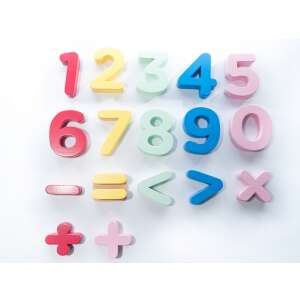 Színes fa számok és matematikai szimbólumok készlete gyerekeknek, Marc Toys - Marc Toys
