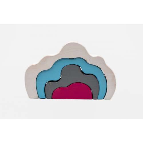 Marc Toys Air Element fa építőjáték készlet, 4 darab, kék, szürke, rózsaszín, fehér