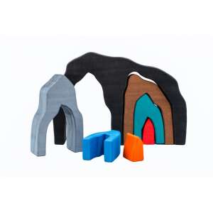 Комплект дървени блокове за конструиране Marc Toys Елемент Земя, 7 части, цветни дървени блокове за творческа игра - Marc Toys