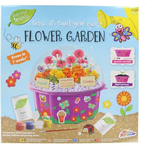 Grow & Paint your own Flower Garden, Creative Sprouts by Grafix, flower growing kit for kids