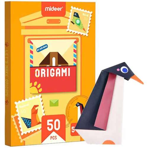 Mideer Haladó szintű origami készlet, 50 darab, tartalmaz útmutatót és origami papírt különféle állatok és tárgyak hajtogatásához
