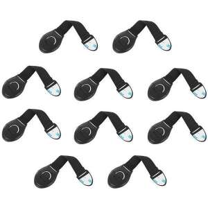 Iso Trade 10 pack black flexible textile safety system for doors and drawers - Baby Safety Lock