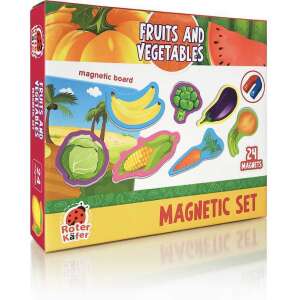 Roter Käfer Fruits and Vegetables Magnetic Set, 24 magnets, includes magnetic board, educational toy for kids - Daemi