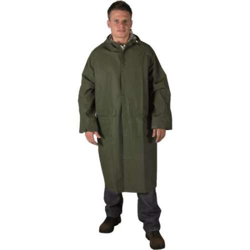Green waterproof raincoat with hood, XXL size