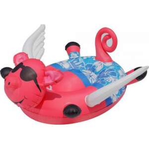 Inflatable pink pig pool float with wings, perfect for kids to have fun in the pool - Inflatable Toy & Beach Toy
