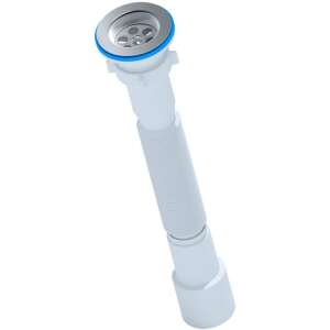 Flexible Sink Drain with Valve and Stainless Steel Strainer 1 1/2 x 40/50, Casablanca Hypo