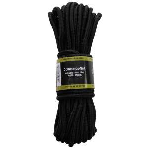 Frânghie Commando neagră de 9 mm, 15 m, Outdoor Proofes - Fixator