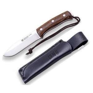 Joker Nomad knife with walnut handle and leather sheath - Hunting & Survival Knife