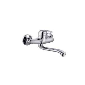 Korman PM018 Single-Handle Wall-Mounted Bath Mixer Tap, Ceramic Cartridge, Chrome