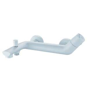 CasaBlanca bathtub tap, LIRA satin white, Ergonomic design, Ceramic cartridge