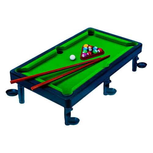 Masă de biliard de masă cu bile, tacuri și un suport triunghiular, perfect pentru distracție în familie