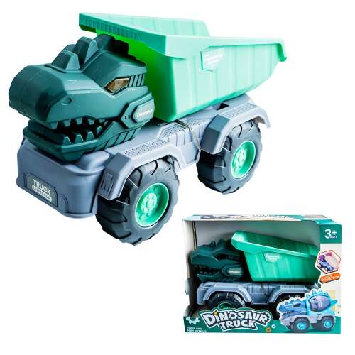 Daemi Dinoszaurusz teherautó, zöld játék teherautó dinoszaurusz fejjel, gyerekeknek