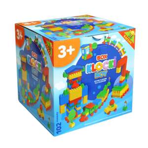 Box Klocki Boy 102 darabos építőkocka készlet gyerekeknek, színes műanyag építőkockák kreatív építéshez, autók, vonatok és egyéb formák is tartoznak - Műanyag építőjáték