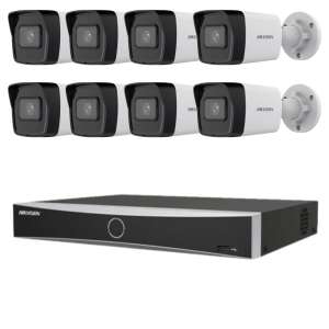 Hikvision 8-channel NVR security system with 8x 4MP IP cameras, AcuSense technology - Hikvision Security Camera