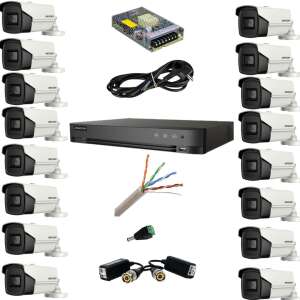 Hikvision 16-channel security system with 16 8MP bullet cameras, DVR, and accessories - Hikvision Security Camera