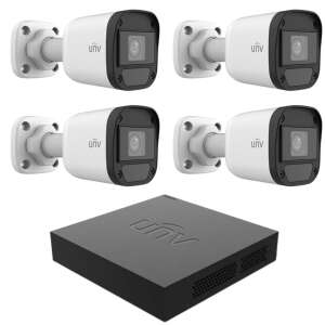 Uniview 4-camera security system with 2MP IR cameras and XVR recorder - Uniview Security Camera