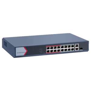 Hikvision DS-3E1318P-EI-M 16 portos Gigabit PoE switch intelligens kezeléssel - Hikvision