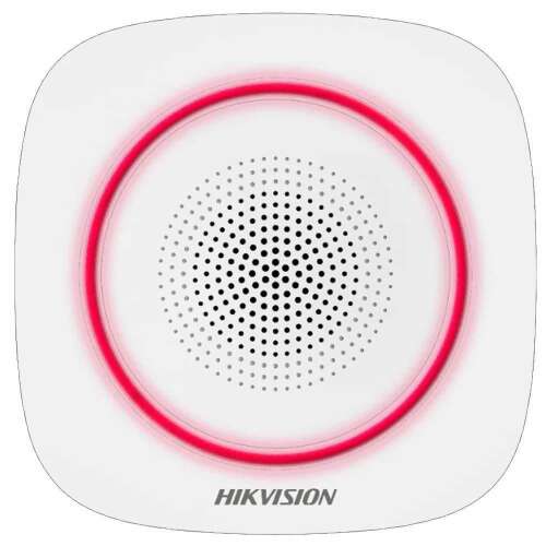 Hikvision DS-PS1-II-WE-R Wireless Indoor Siren, white, with red LED