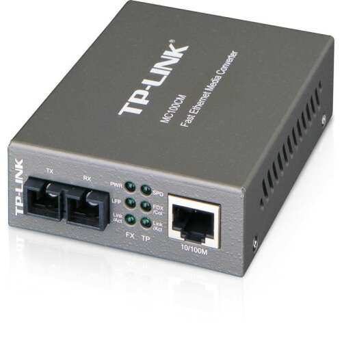 TP-Link MC100CM Fast Ethernet Media Converter, konvertálja a száloptikát réz ethernetre