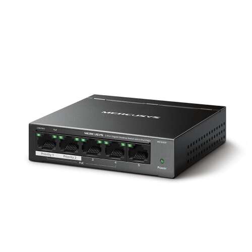 Mercusys 5 portos Gigabit Ethernet kapcsoló PoE-vel, MS105GP
