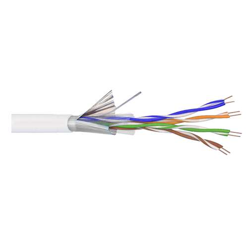 eRaya NET5EFT-305 FTP Cat 5e kábel, 305m, fehér, 100% réz, 4x2x24 AWG