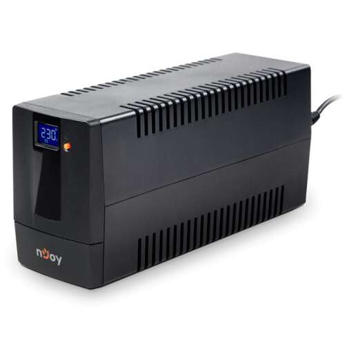 NJOY PWUP-LI060H1-AZ01B UPS, 600VA, 360W, Vonal-interaktív, Torony, LCD kijelző, Fekete