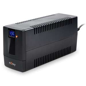 NJOY PWUP-LI060H1-AZ01B UPS, 600VA, 360W, Line Interactive, Tower, LCD Display, Black - NJoy