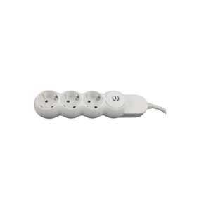 Raulconstruct 3-outlet extension cord with switch, 3 meter, white - Extension Cord
