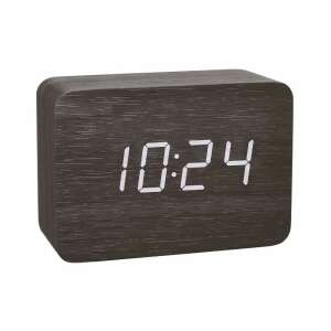 Digitális óra fa kerettel, időt és hőmérsékletet mutat - TFA