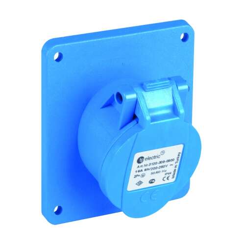 32A IP44 3P kék beépíthető dugalj, 83x90mm, 3X32A - BEÉPÍTHETŐ DUGALJ (FERDE) -83X90 ALAP (IP44)