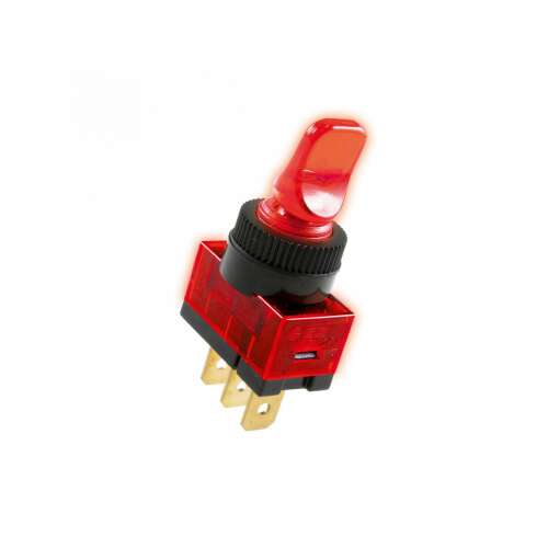 Home AK 01 világítós billenőkapcsoló, 1 áramkör - 2 állás, 12 V, piros